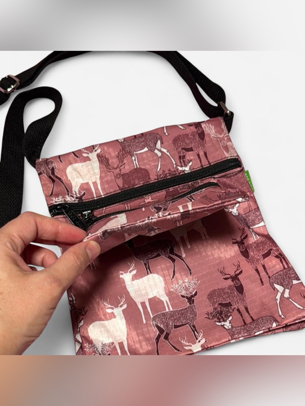 Scottish Deer Print Crossbody Bag Woodland Cottagecore Purse Purchased Scotland - Picture 2 of 7
